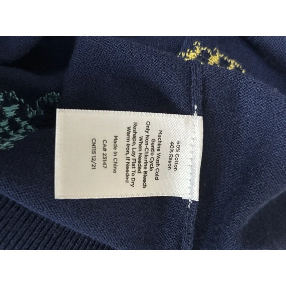 Talbots Charming Cardigan Tossed Pineapple 3/4 Sleeve Tropical Coastal Small
